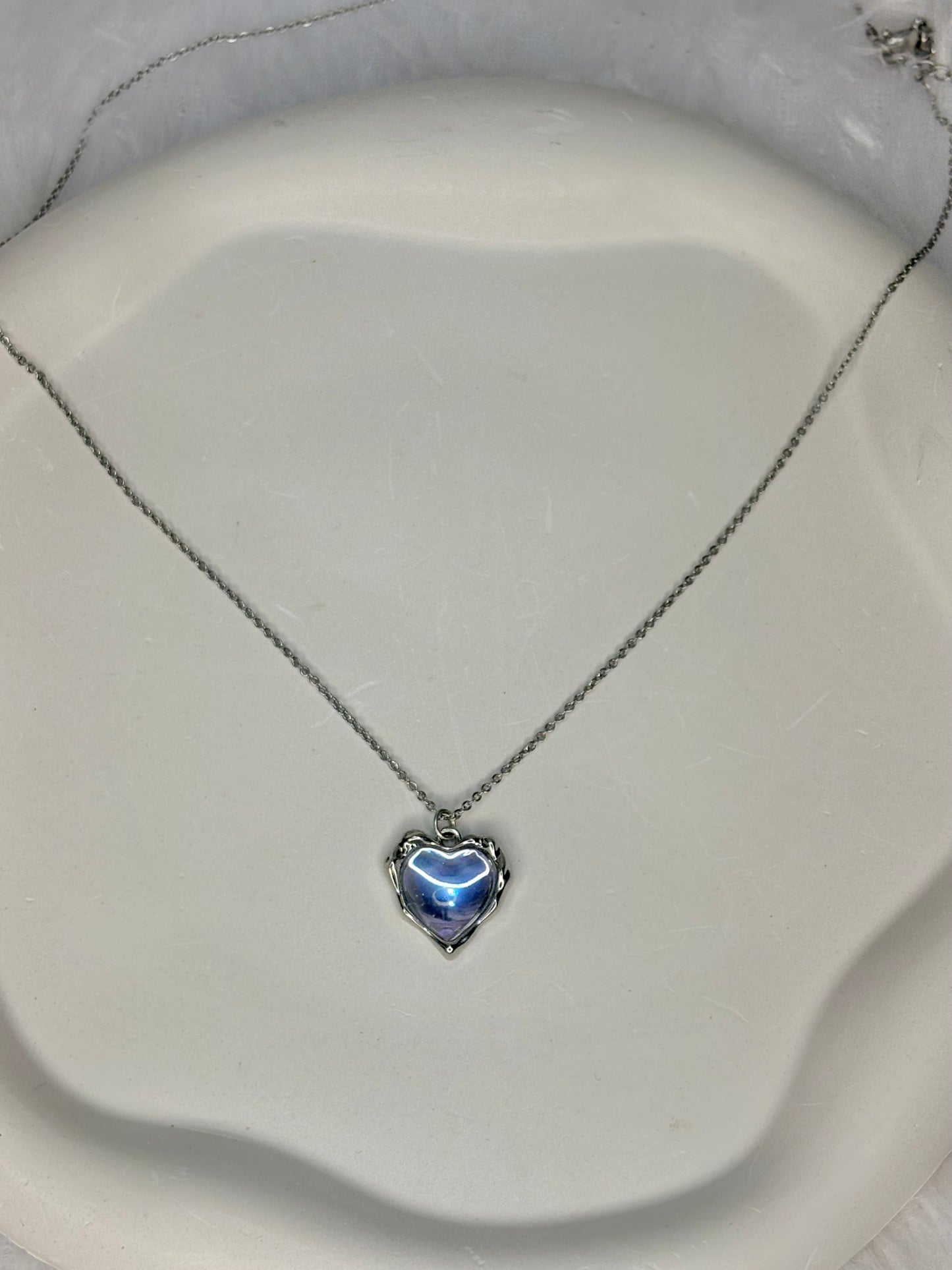 Ocean heart pendant necklace Handcrafted