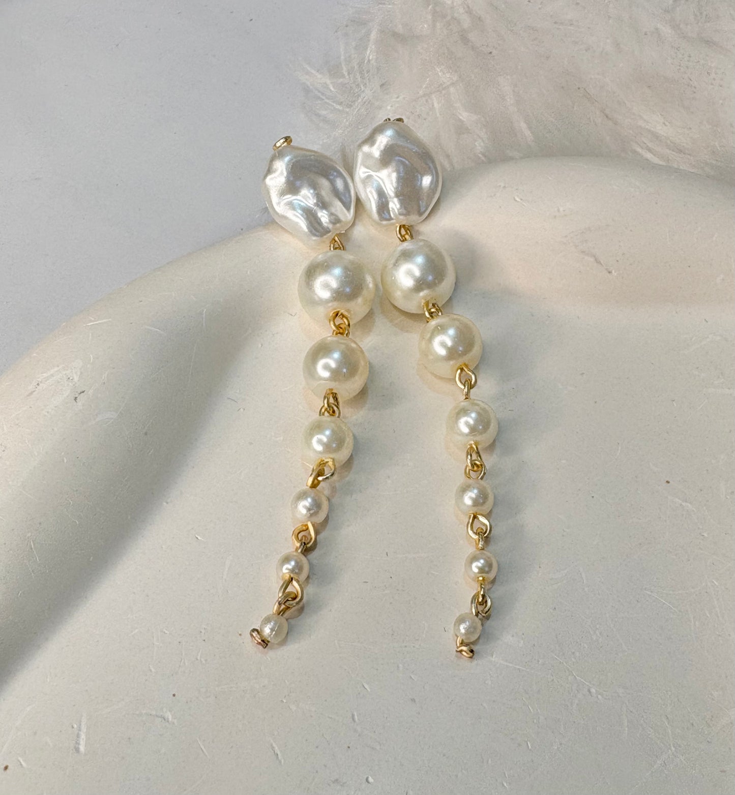 Pearl Cascade Handcarfted Earrings
