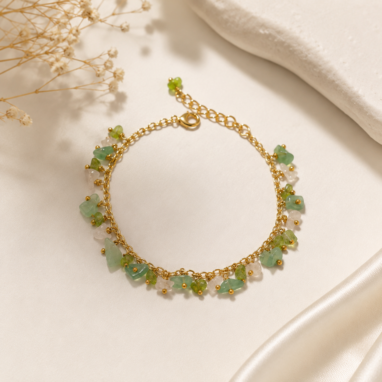 Flora jade bracelet Handcrafted