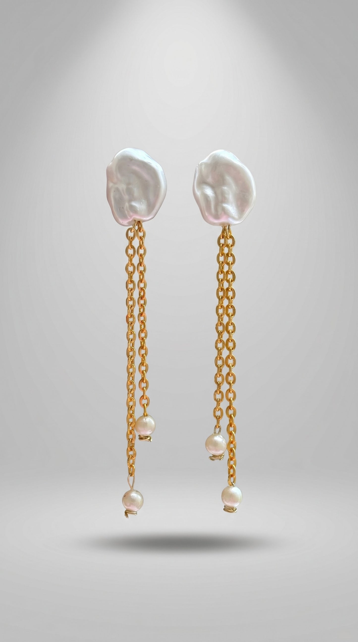Ivory pearl drop earings handcrafted