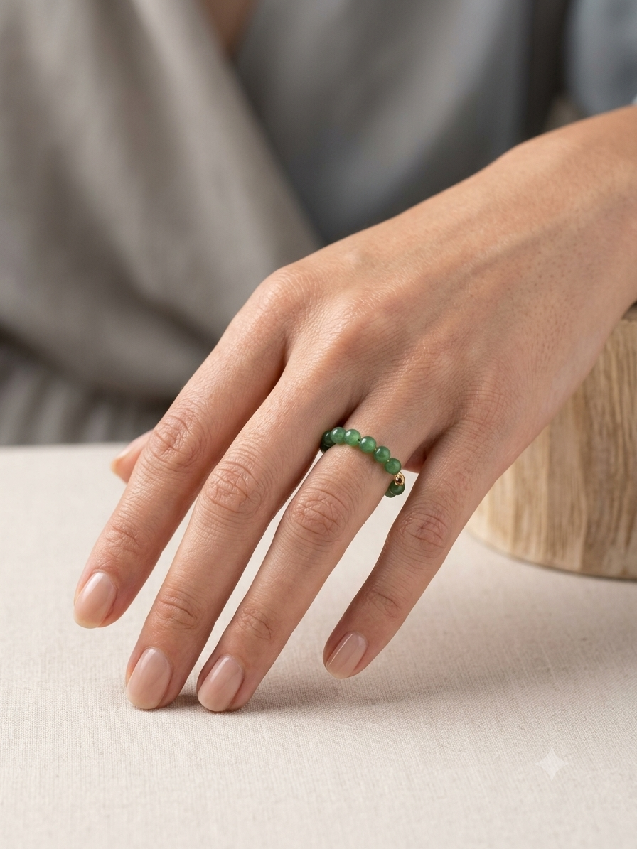 Terra Beaded Ring handcrafted