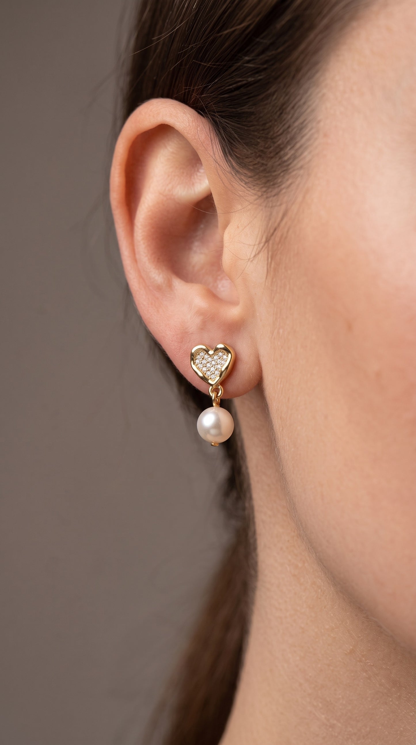 Heart Pearl Spark earrings