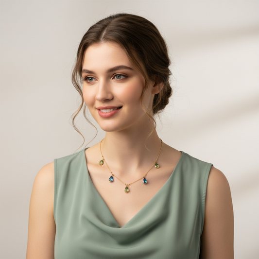 Dewdrop Bliss Necklace in Gold