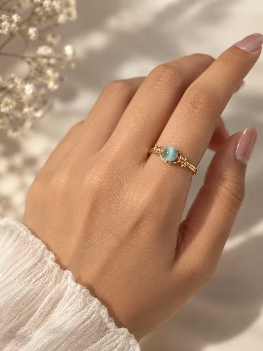 Aquamarine Whisper Ring
