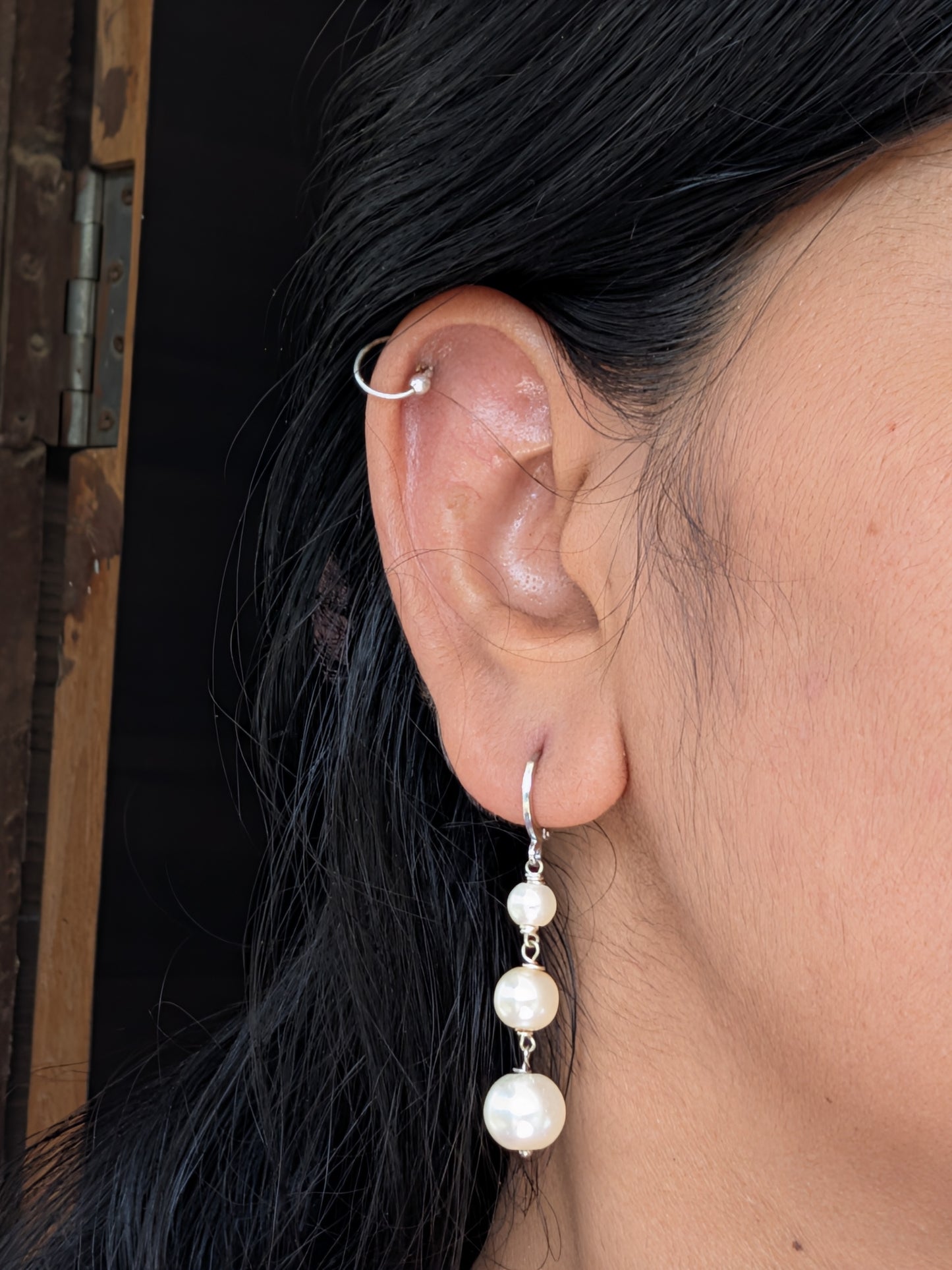 Pearl drop danglers
