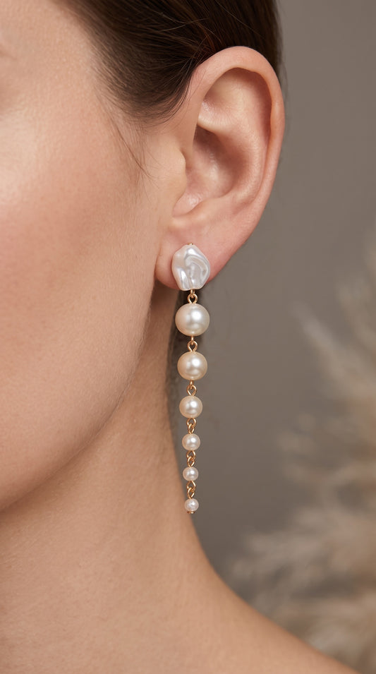 Pearl Cascade Handcarfted Earrings
