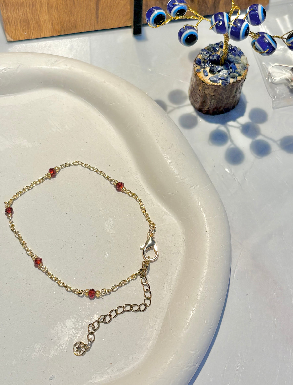 Scarlet Ember Chain Bracelet