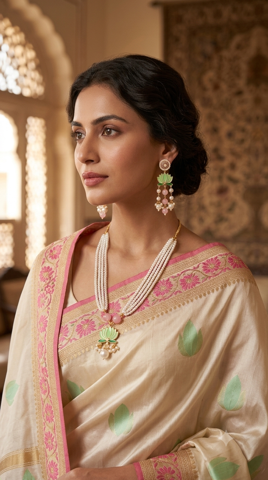 Blush lotus pearl set