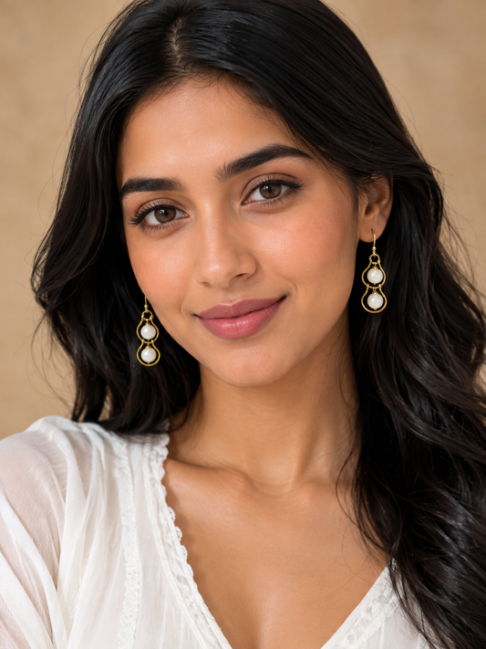 Ivory Glow Earrings handcrafted