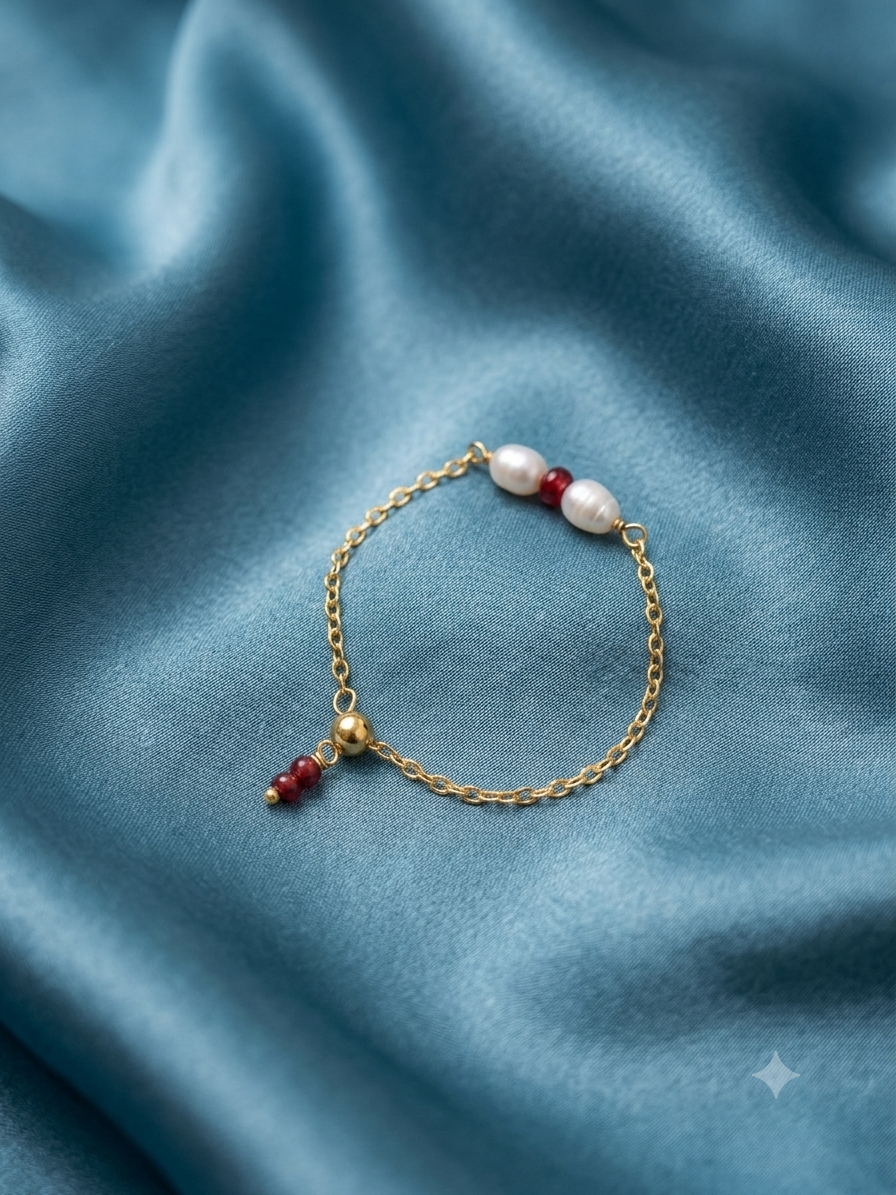 Pearl Whisper Chain Ring