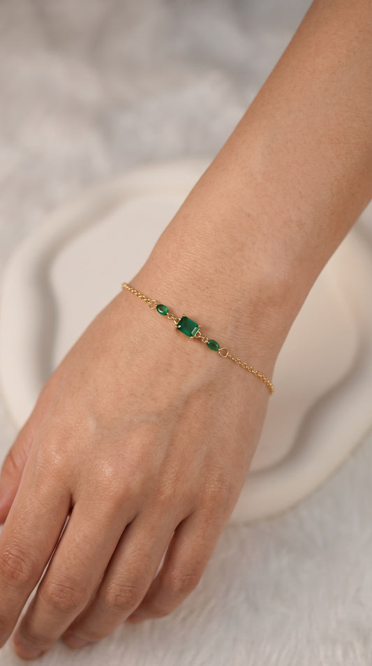 Emerald Grace Bracelet Handcrafted