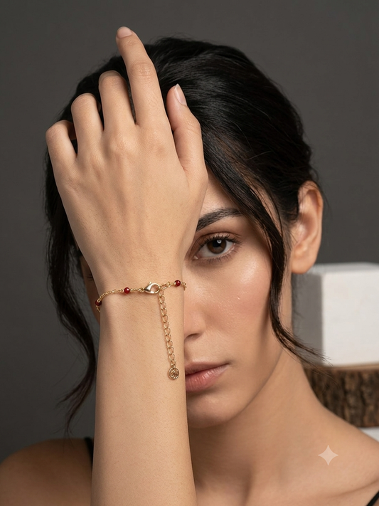 Scarlet Ember Chain Bracelet