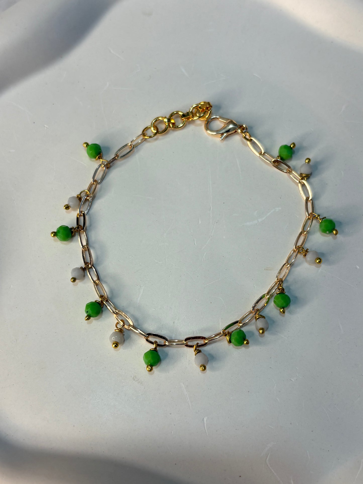Mint Blossom Charm Bracelet