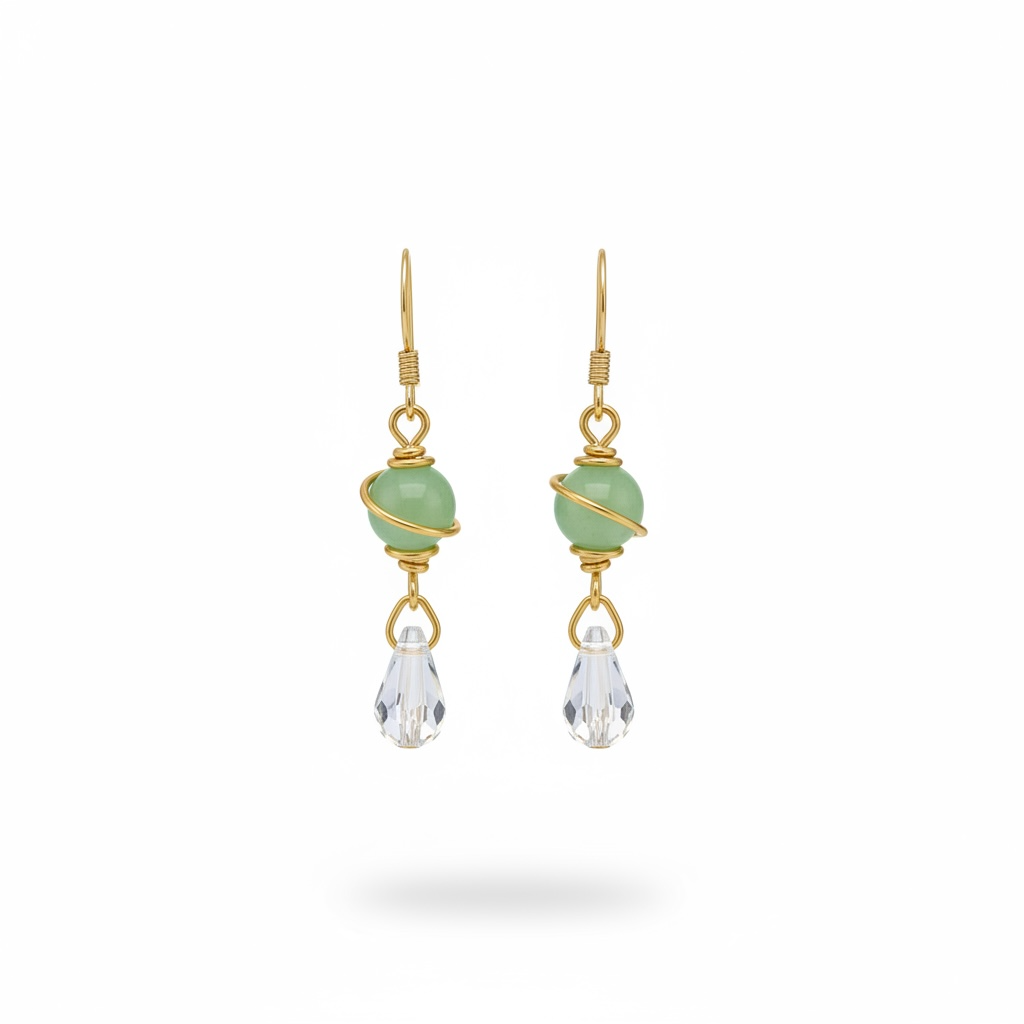 Crystal drop earrings Handcrafted