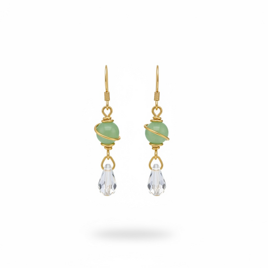 Crystal drop earrings Handcrafted