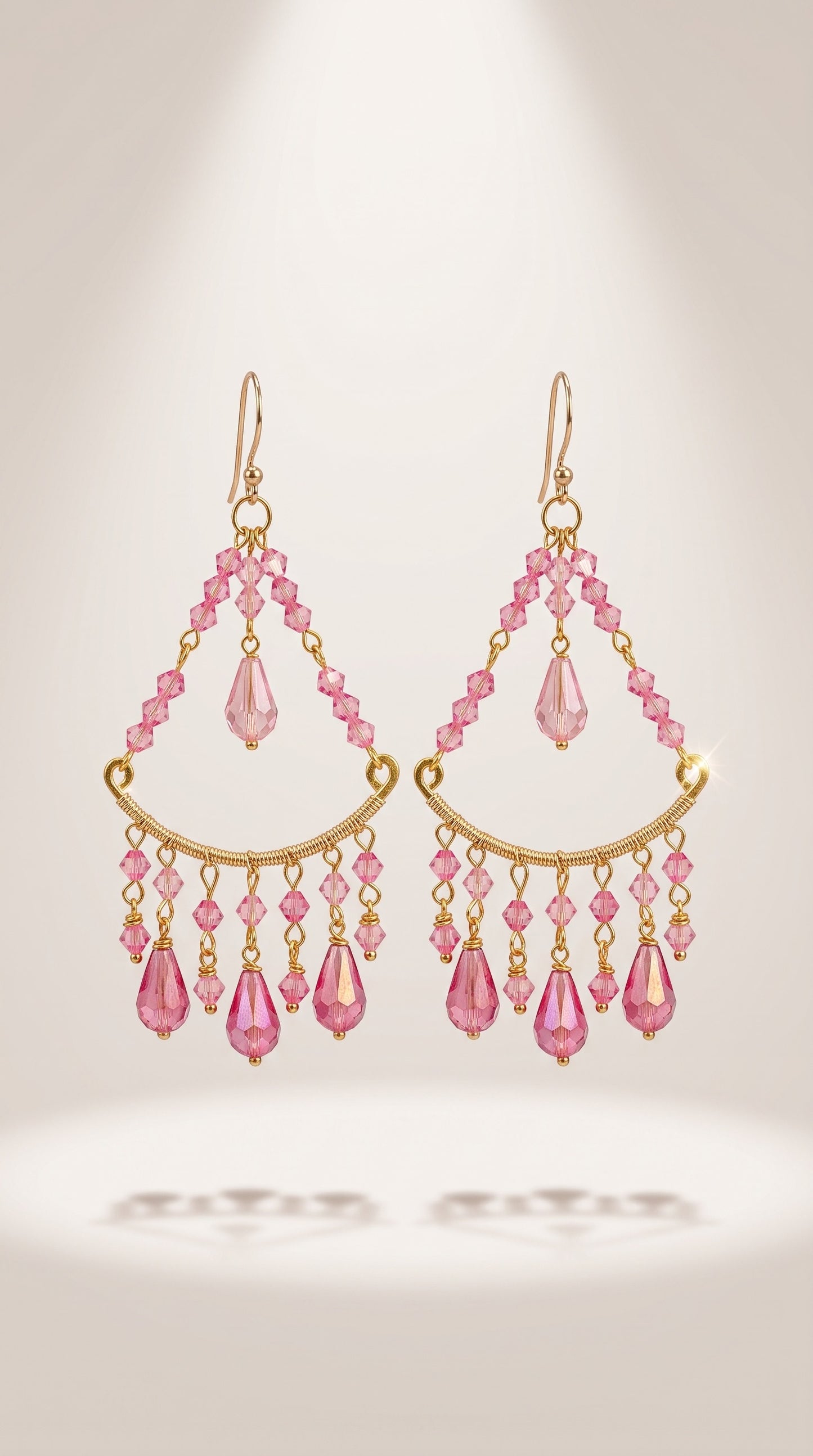 Crysatl tassel earings Handcrafted