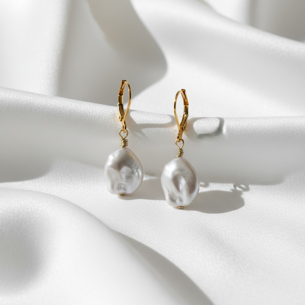 Pearl golden handcrafted drop