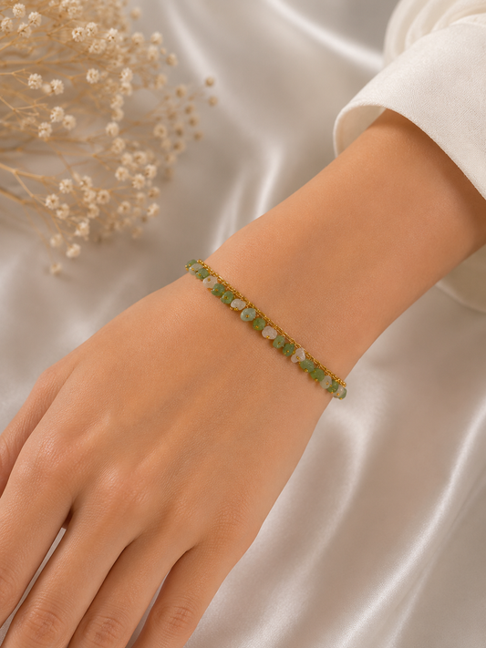 Flora jade bracelet Handcrafted