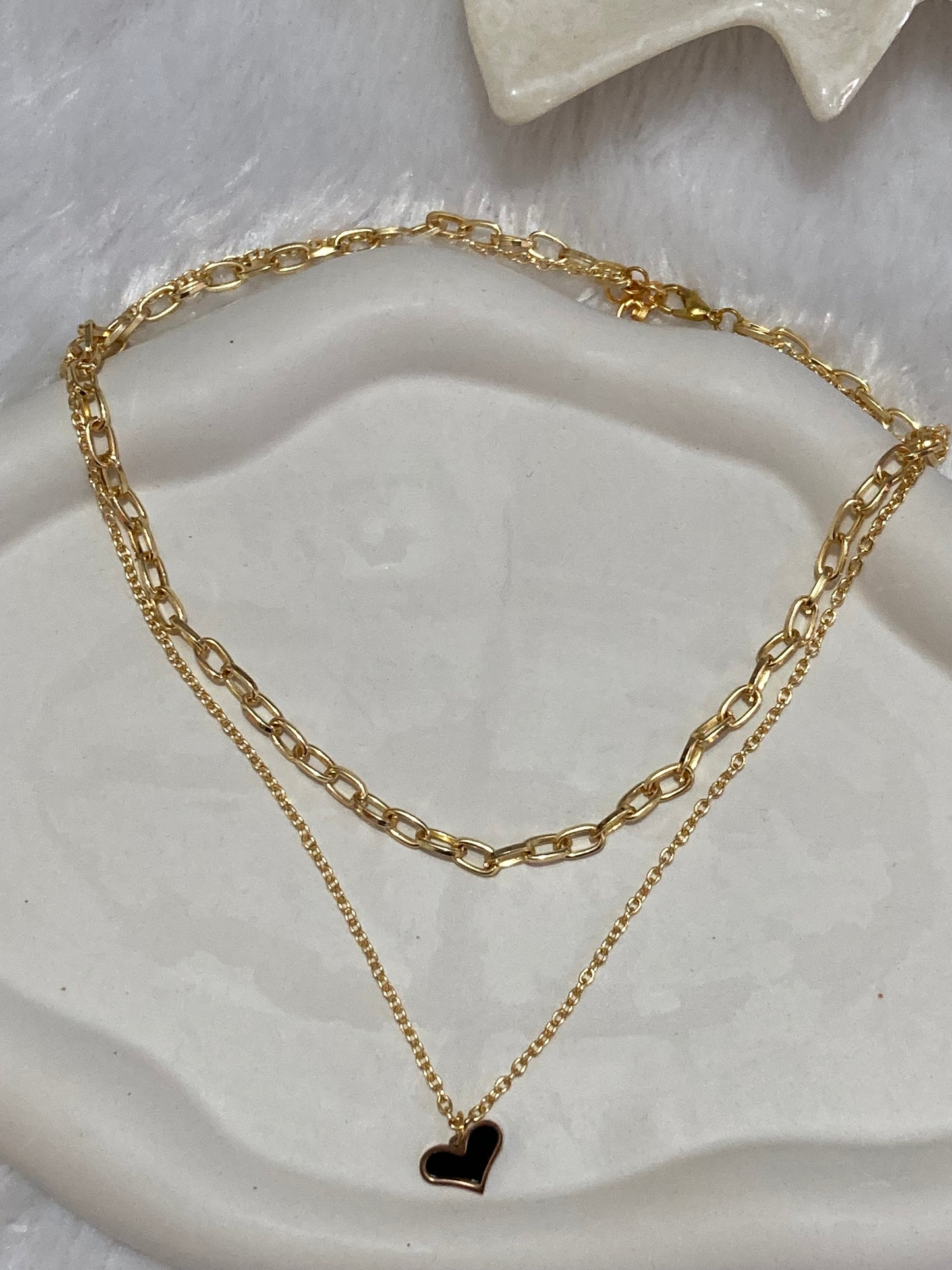 Azure heart layered necklace