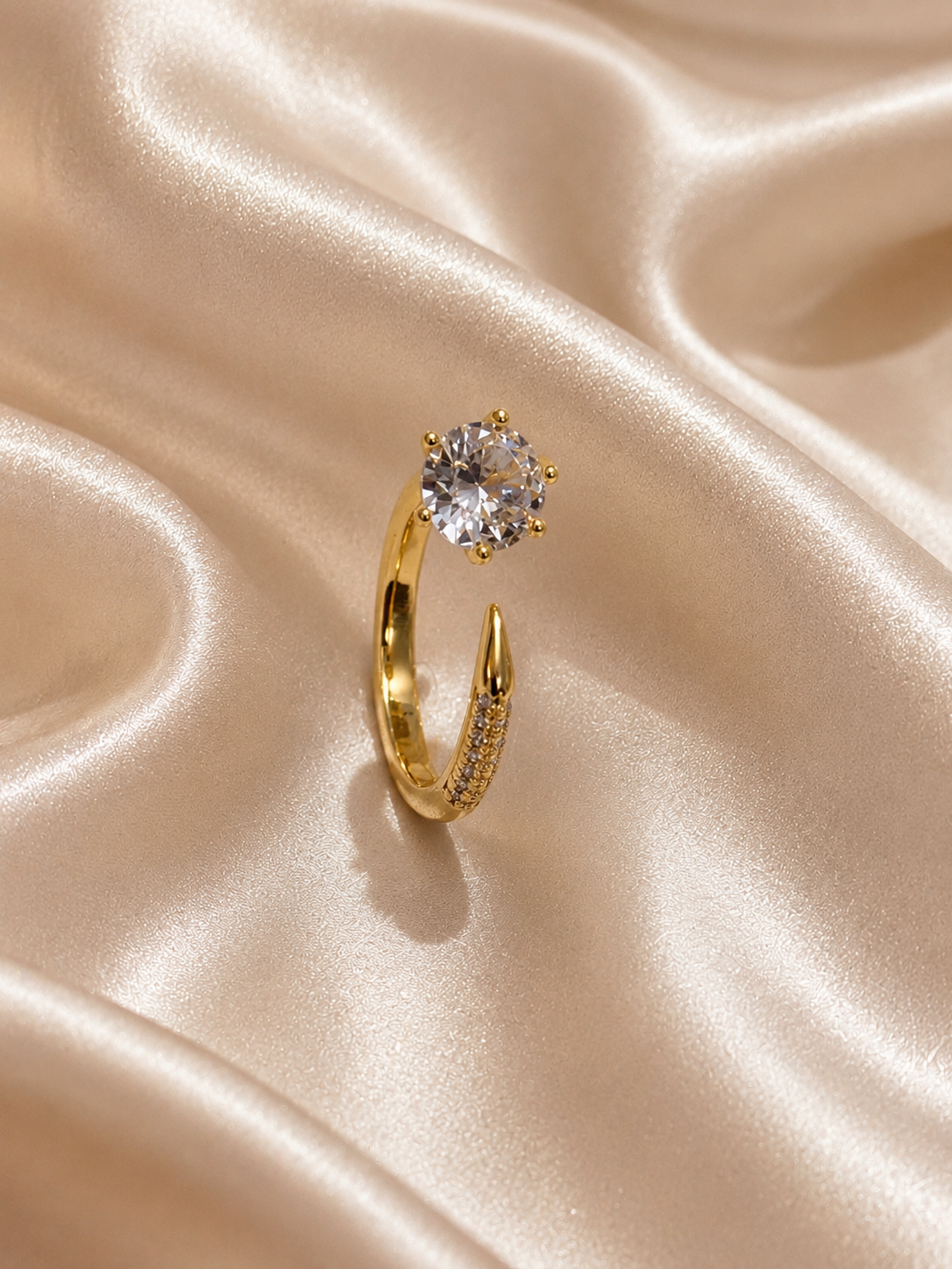 Celeste Solitaire Open Ring