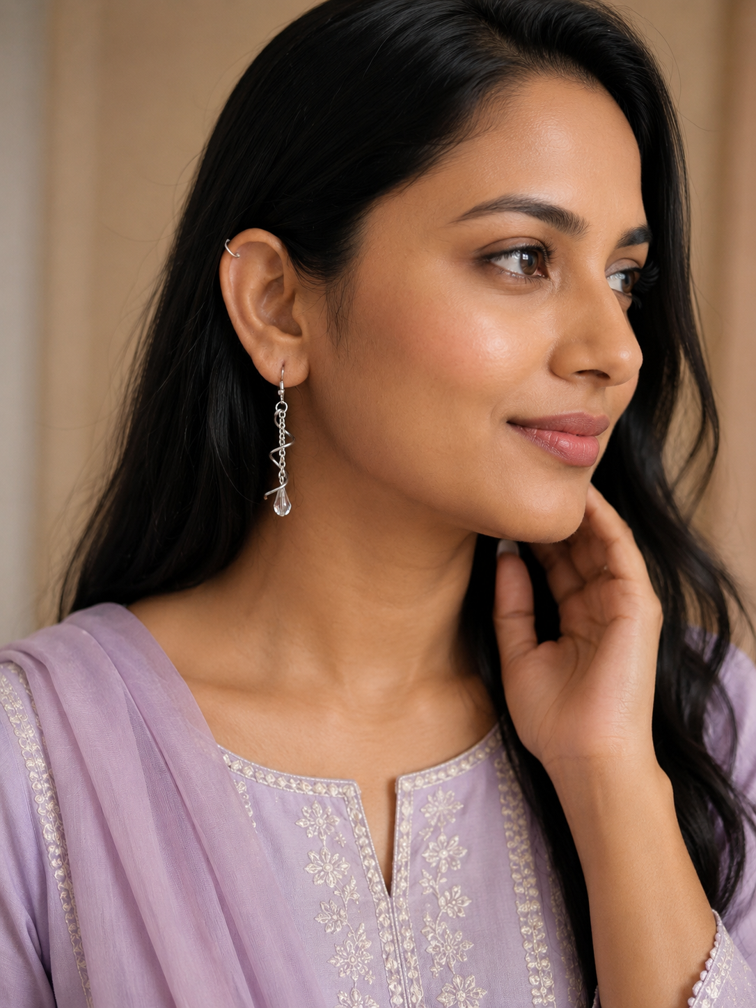 Crystal twist drop earrings