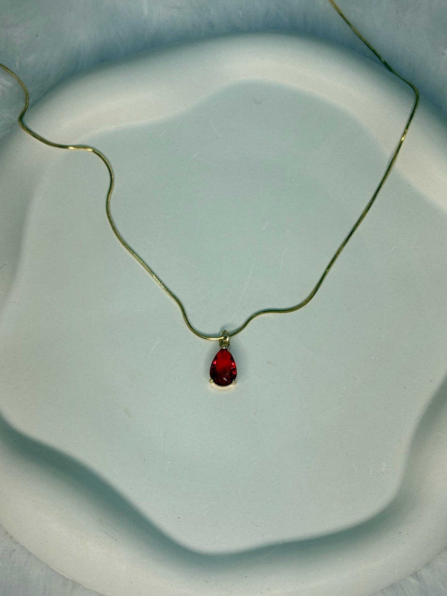 Ruby Teardrop Necklace
