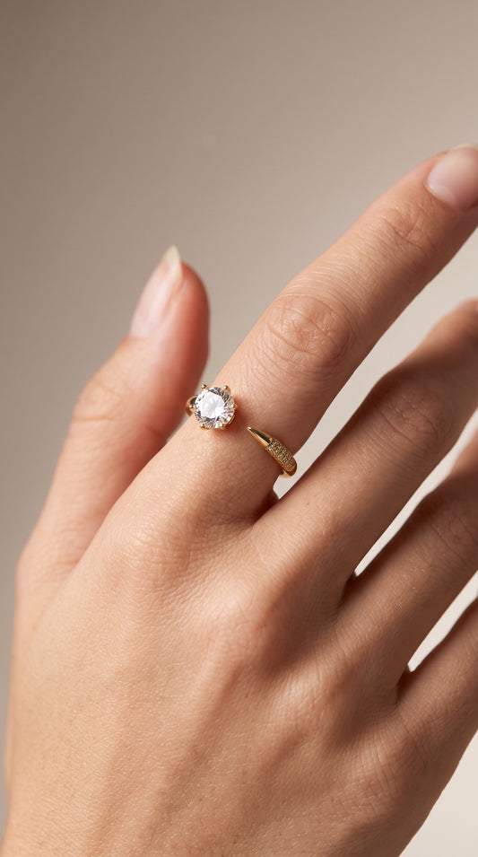 Celeste Solitaire Open Ring Regular