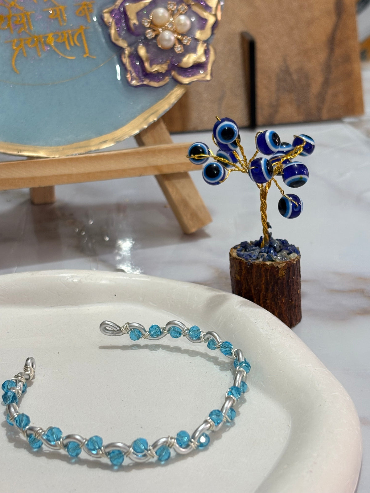 Aqua Whisper Wire Cuff