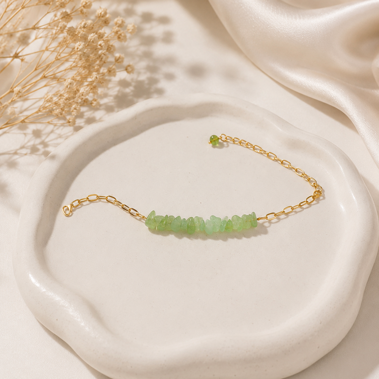 Green Whisper bracelet Handcrafted