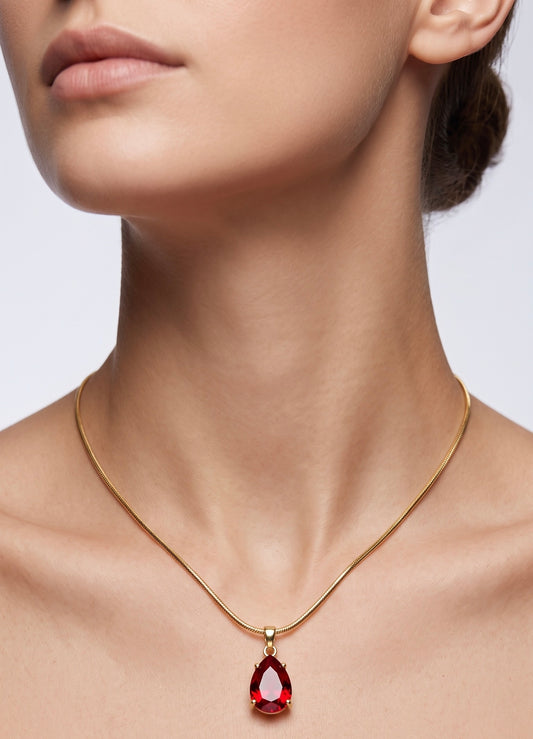 Ruby Teardrop Necklace
