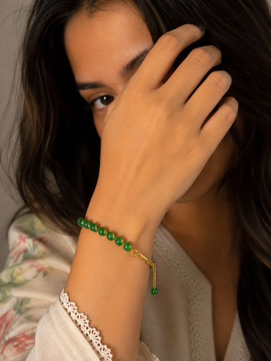 Emerald Glow Bracelet Handcrafted