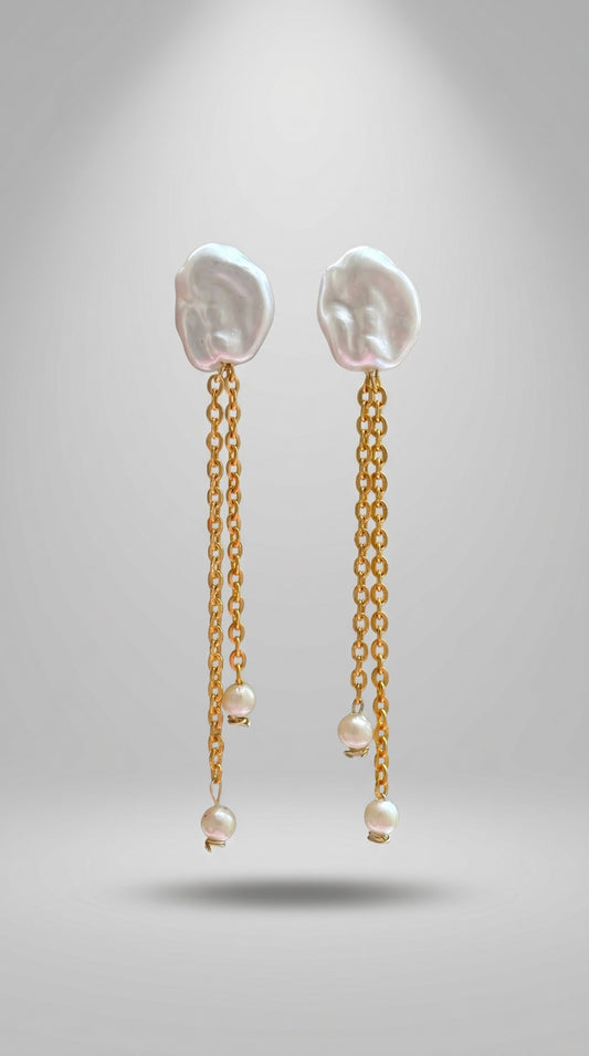 Ivory pearl drop earings handcrafted