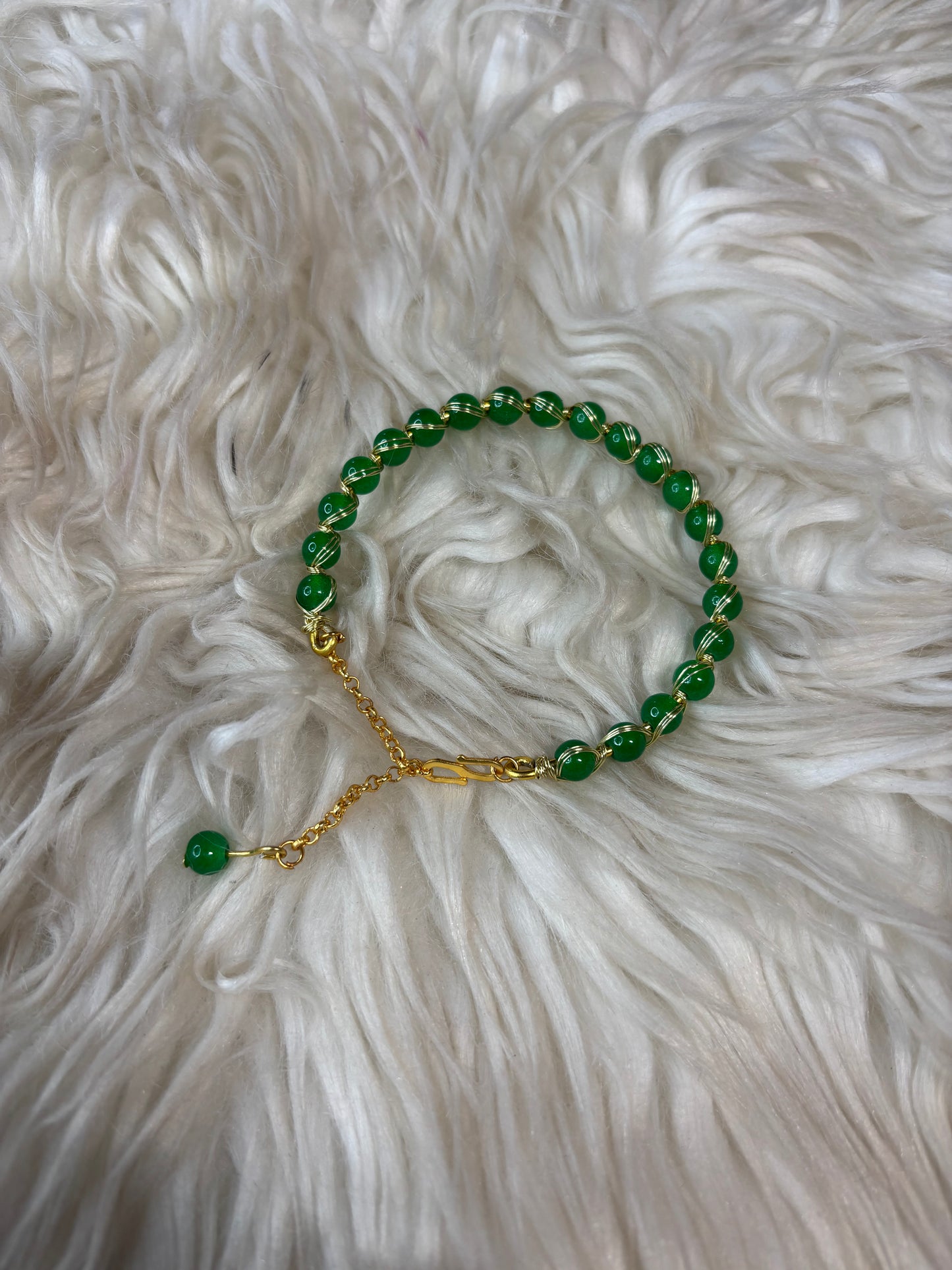 Emerald Glow Bracelet Handcrafted